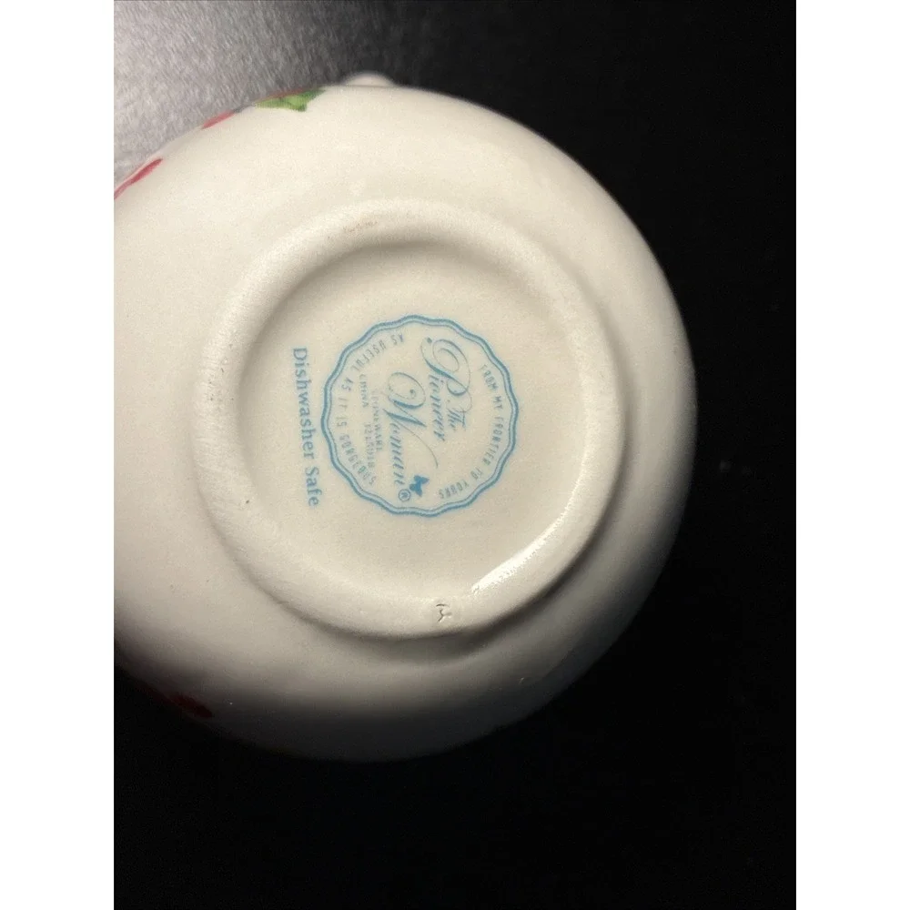 The Pioneer Woman Cheerful Rose Stoneware Measuring Cup Set Dishwasher Safe